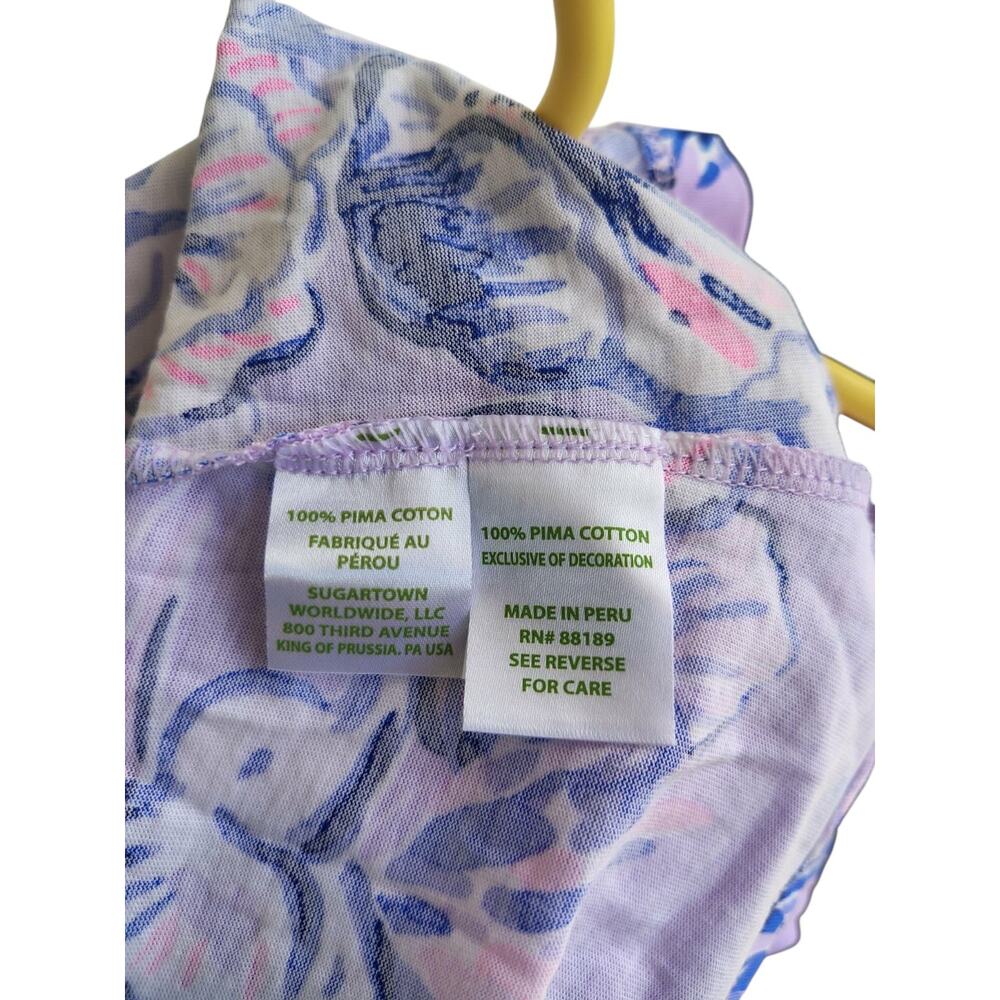Lilly Pulitzer Dress Womens Small Purple Blue Floral Sleeveless Midi Tassel - Picture 4 of 8